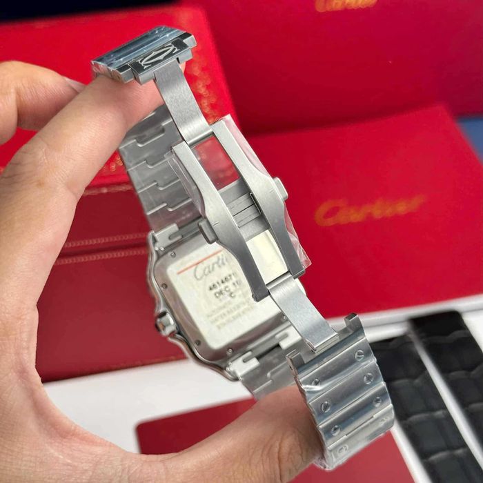 Cartier santos 100 сребрист/кафяв циферблат