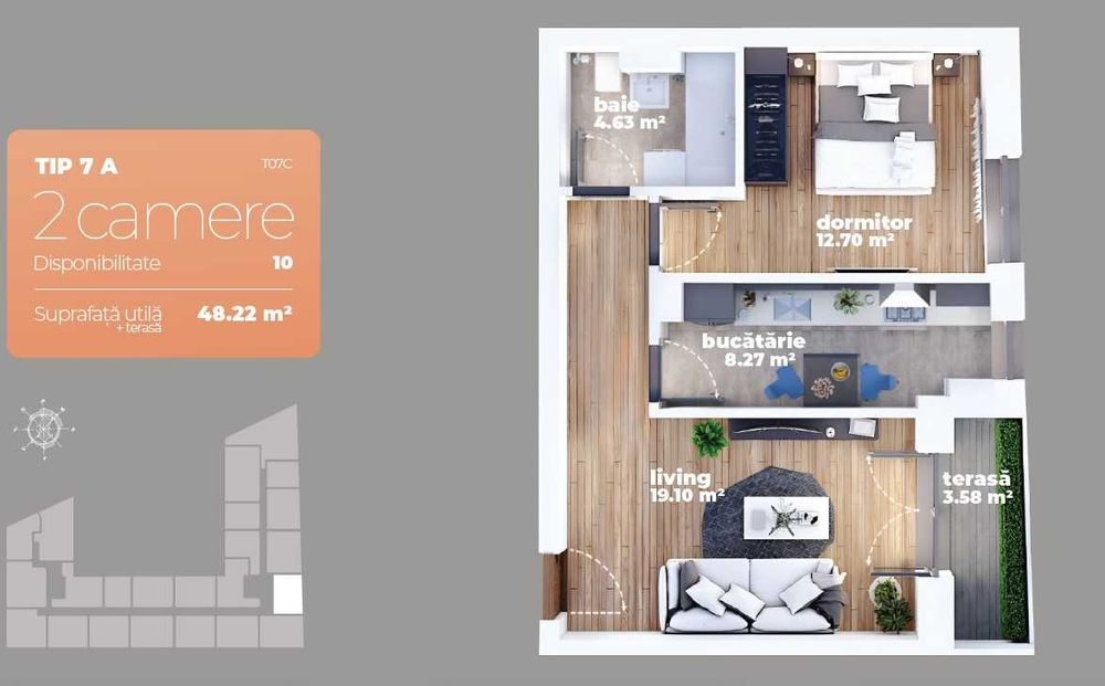 Apartament 2 camere TITAN, Sun Rebreanu, Liviu Rebranu, Auchan