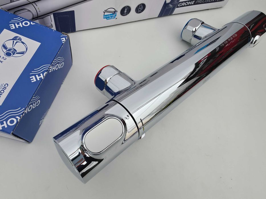 Baterie termostatica de dus, Grohe, Precision Flow, functie Safety Stop