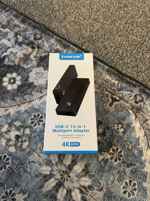 USB C докинг станция за три монитора, Lemorele 13 в 1, 2* 4K HDMI, DP