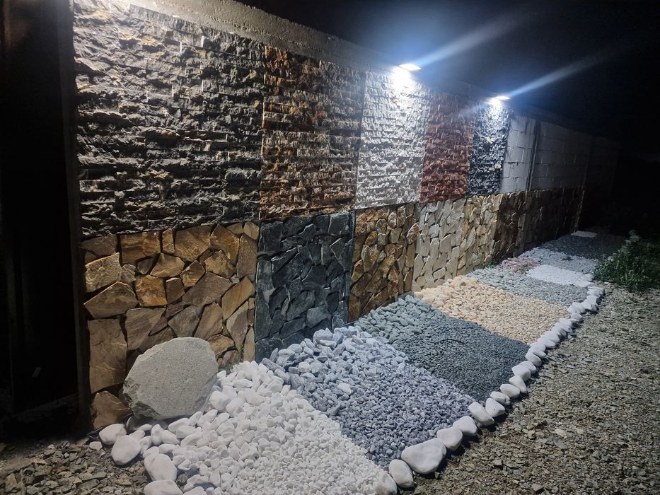 Piatra decorativa de gradina grecia alba si multicolora