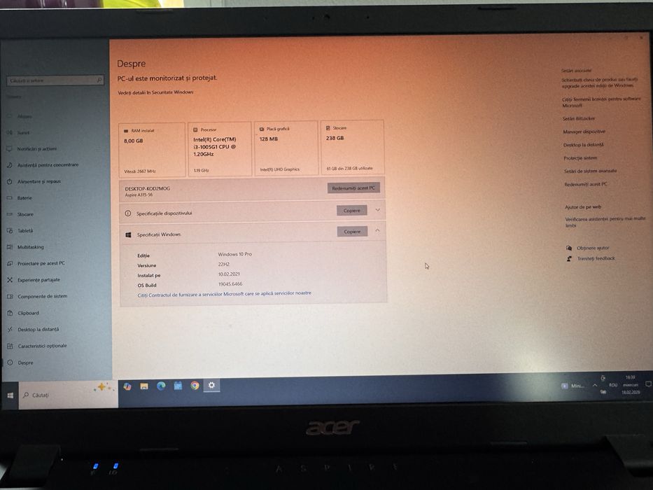 Vand  laptop Acer perfect functional