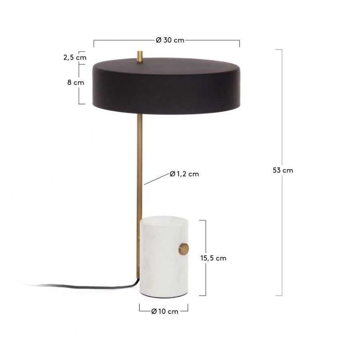 Lampa Birou Neagra din Marmura - Phant Kave The Home | NOU - 2 Bucati
