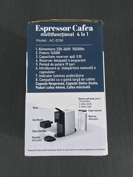 Espressor Cafea 4 in 1 BUKATE nou cu factura si garantie