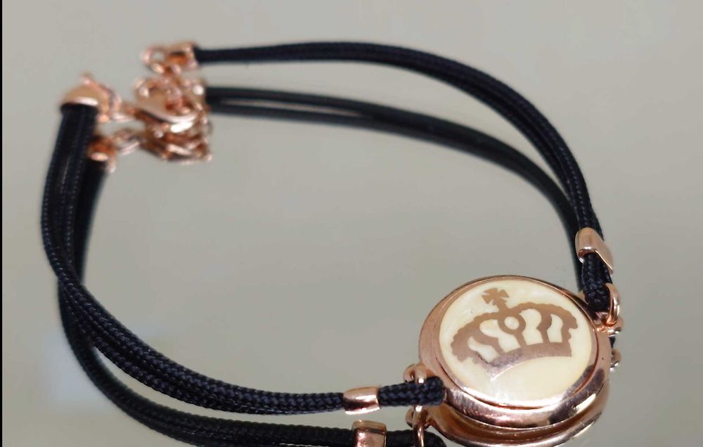 Brățară nouă din argint aurit cu sidef – motiv coroană