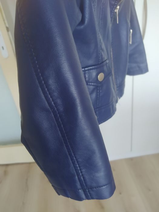 Лилаво кожено яке  за момиче 122см