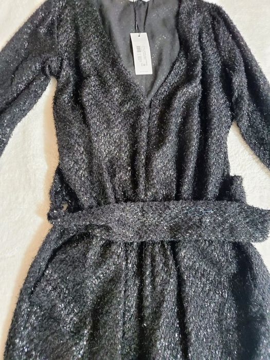 Salopeta eleganta , neagra cu fir argintiu