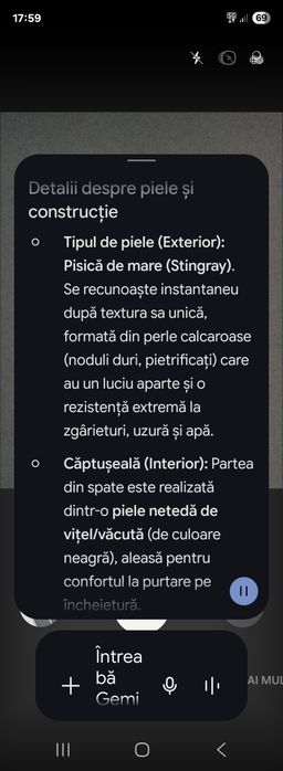 Curea piele de pisica de mare K. 22mmL.G