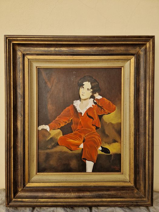 Страхотна английска холандска авторска картина масло върху платно