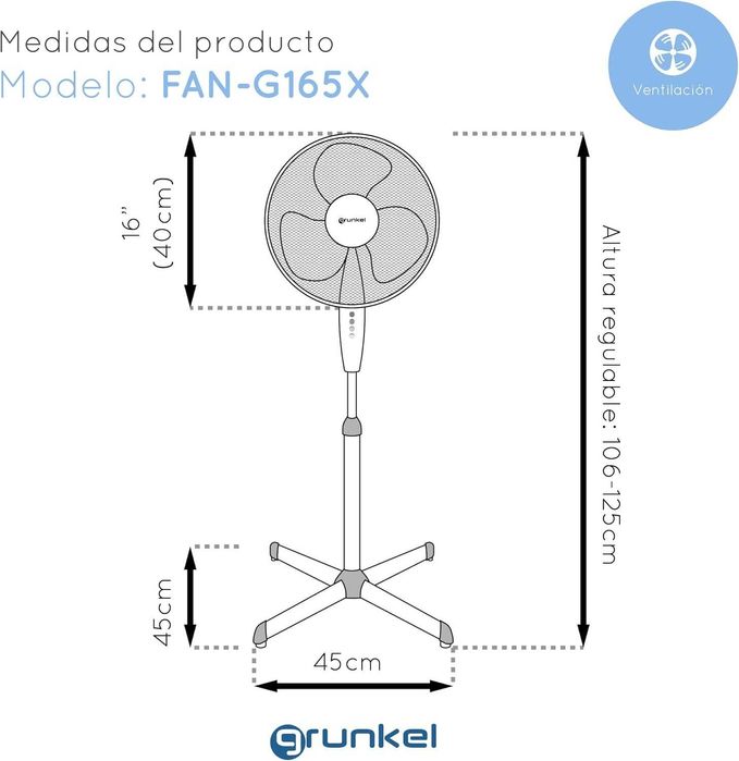 Вентилатор Grunkel FAN-165X 50 W, 3 скорости
