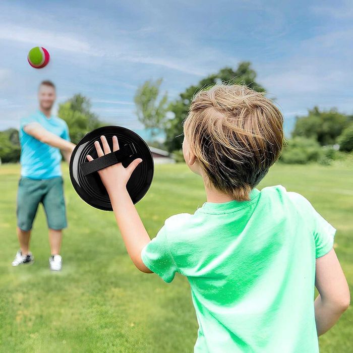 Set Toss & Catch pentru copii si adulti 2 palete rotunde minge cu scai