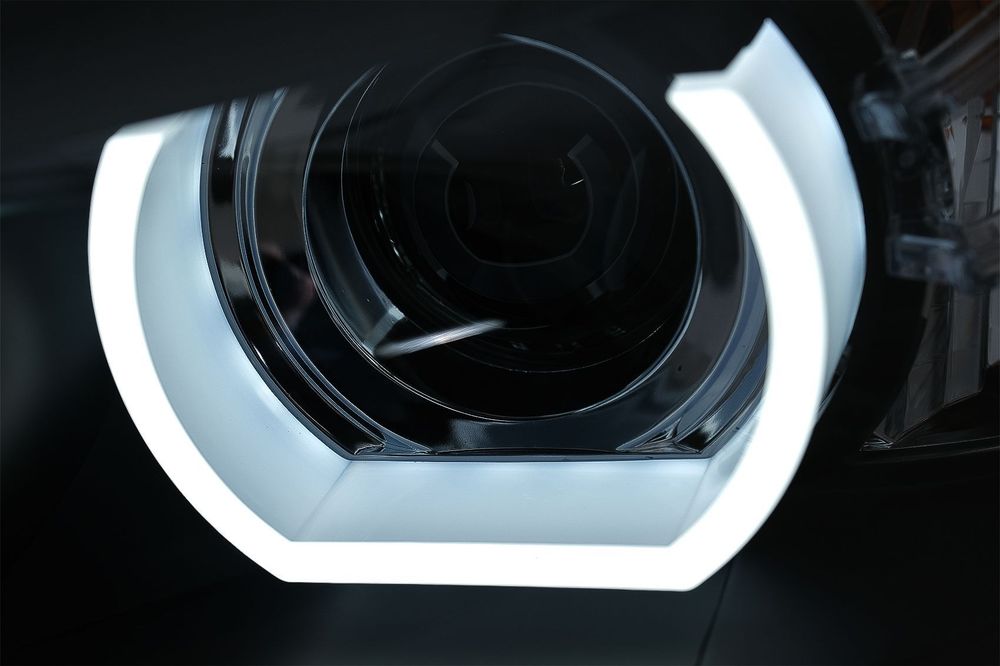 Faruri Xenon U-Led 3D Dual Halo Rims compatibil cu BMW Seria 3 E90 Lim