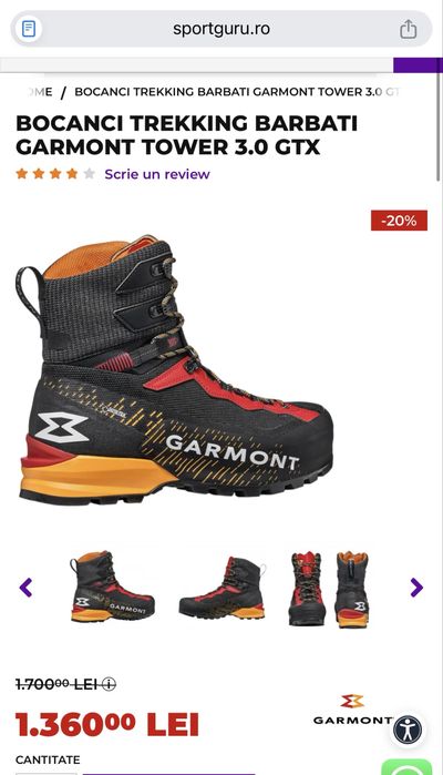 Bocanci trekking barbati Garmont G-RADIKAL GTX