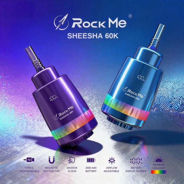 NOU! Mega Vape Rock Me 60k,sunet+fum+pod,COMPATIBIL cu NARGHILEAU
