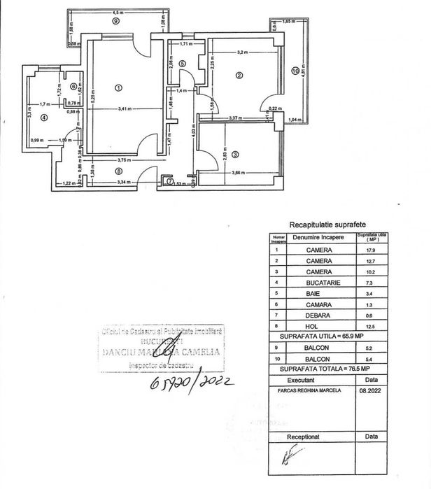 3 camere, 76 mp, 3/10, renovat, vedere in parcul Plumbuita