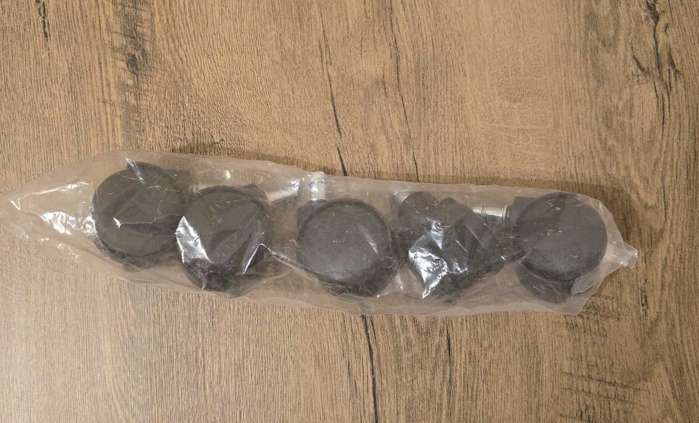 Set 5 Role / Roți Scaun Birou - Plastic Negru, Tijă Metalică