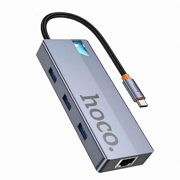 Переходник HOCO HUB HB51, алюминиевый