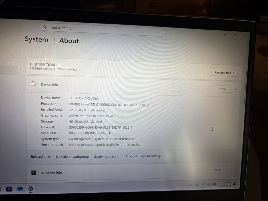 HP G7 840 32 GB Ram