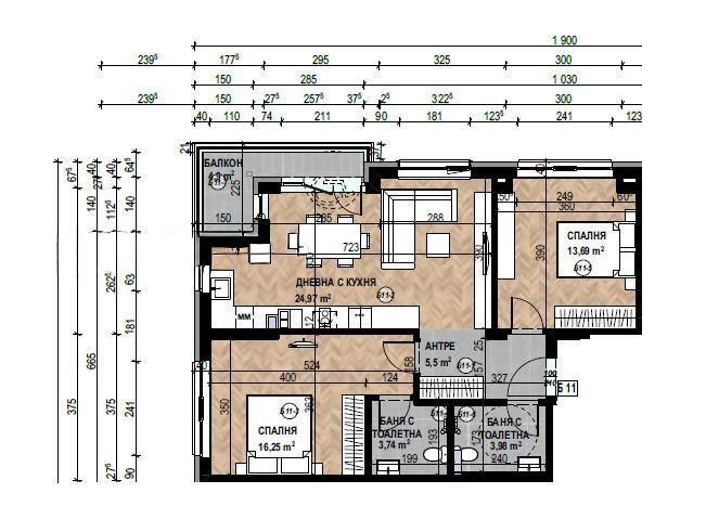 Тристаен за продажба в ж.к Кръстова вада