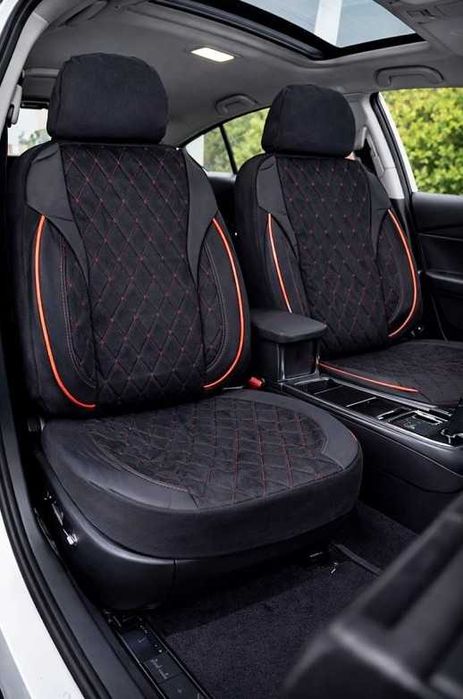 Huse scaune universale Premium compatibile SUV , Limuzine gri cu negru