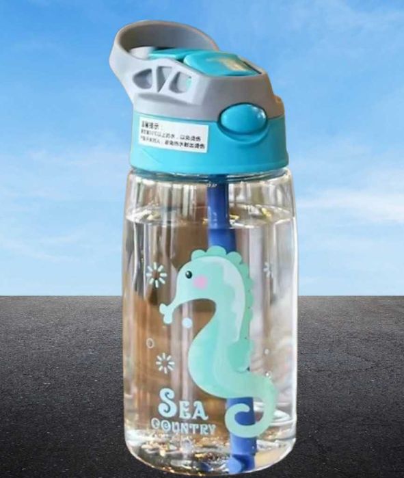 Детска бутилка за вода със сламка 480мл