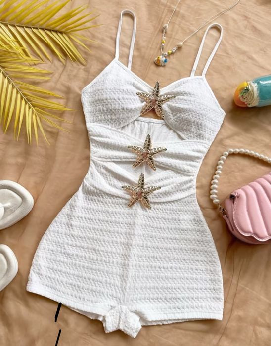 Купальник белый с звездами