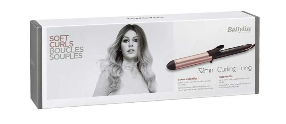 Ondulator BABYLISS Soft Curls C452E, 210 grade, invelis ceramic, negru, Nou cu garantie