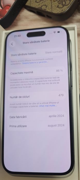 Iphone 15 pro negru 128GB, full box