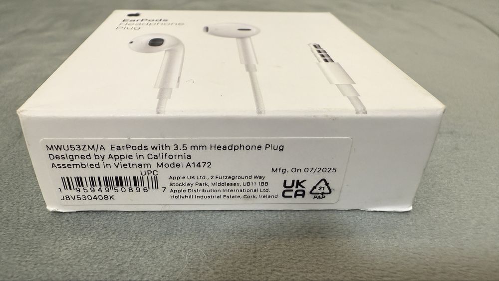 Casti Apple Earpods jack 3,5 noi