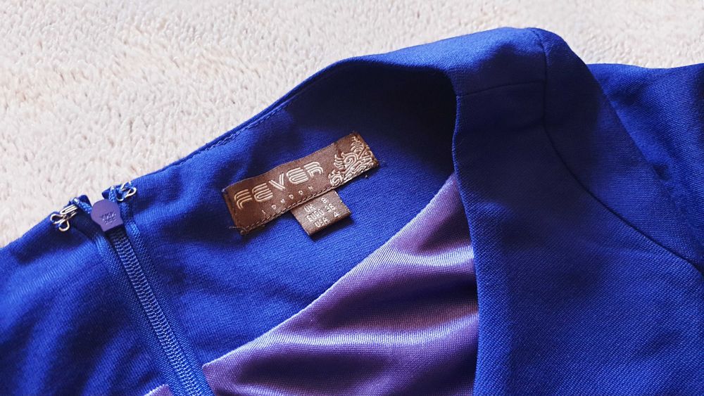 rochie mini albastra, mulata pe corp, marime S, noua, FEVER