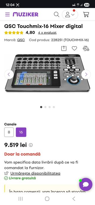 Qsc  touchmix 16 nou nefolosit