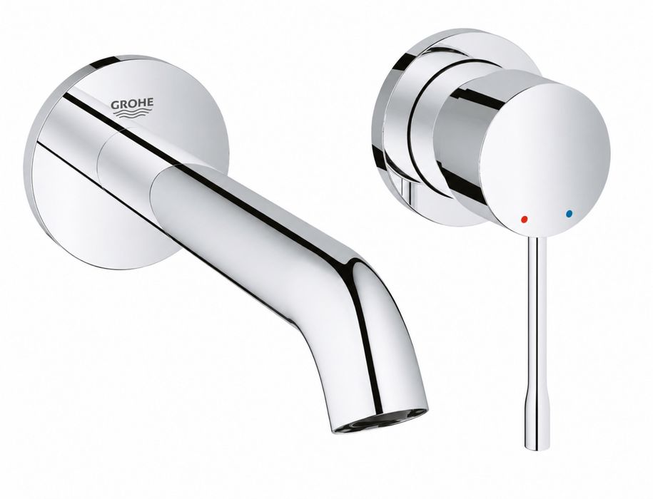 Baterie lavoar Grohe Essence 29192001, 1/2'', pe perete, L 183 mm, necesita valva, crom
