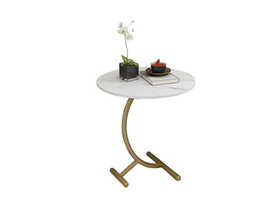 Masa Rotunda pentru Cafea cu Efect Marmura - Design Modern si Elegant