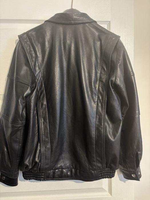 Zara черно естествена кожа яке