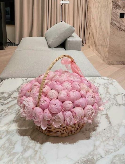 Пионы букет/корзина АСТАНА