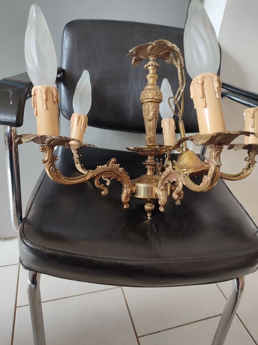 Candelabre bronz și cristale autentice