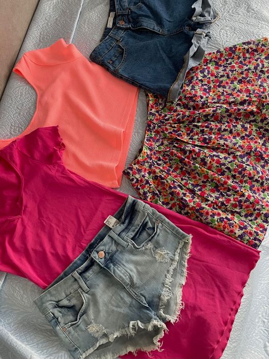 Set blugi, rochița, fusta scurtă , top. Zara, Berska, H&M
