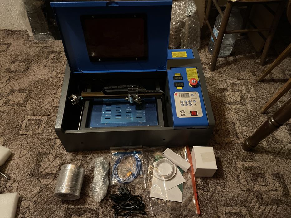 Upgraded* CO2 Лазер за гравиране и рязане Co2 laser K40 40W + Обучение