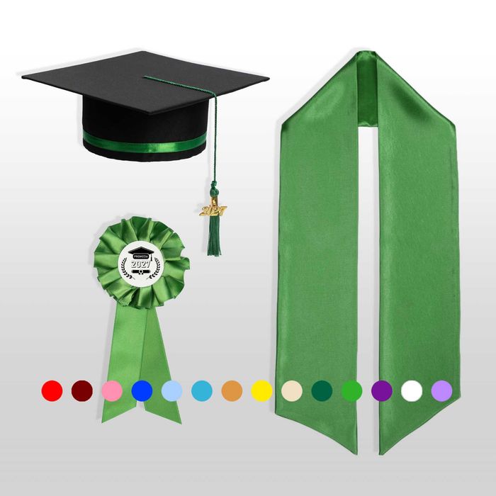 Toca, Esarfa si Cocarda, Set Nepersonalizat, Verde smarald, Absolvire