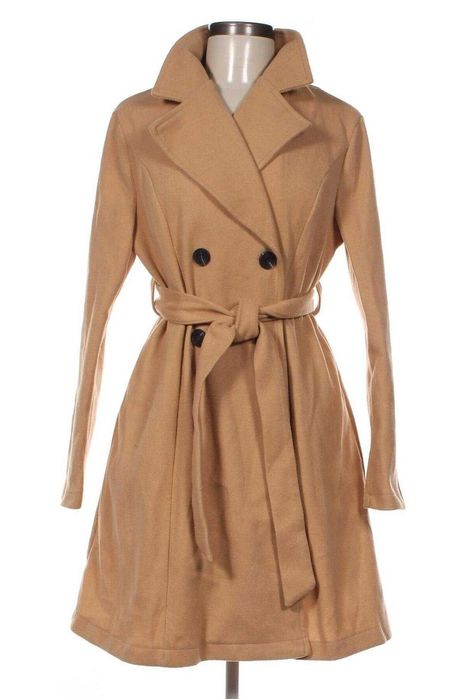 Дамско преходно палто цвят камел - Shein