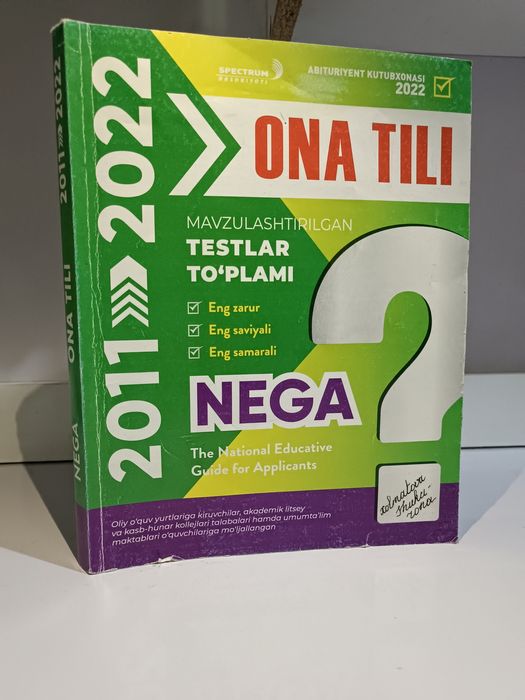 Ona tilidan mavzulashtirilgan testlar