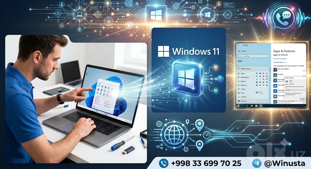 Professional Windows O'rnatish va Sozlash | Office + Antivirus | Manzi