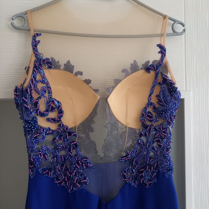 Официална дълга синя рокля Berna moda