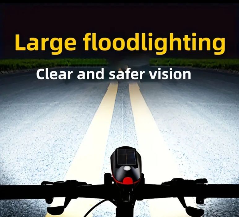 Презареждащи слънчеви лед фарове за велосипеди с звукови ефекти