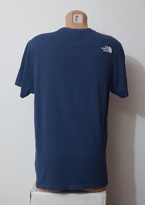 Tricou The North Face, logo piept, bleomarin navy, 100% bumbac, Nr. M