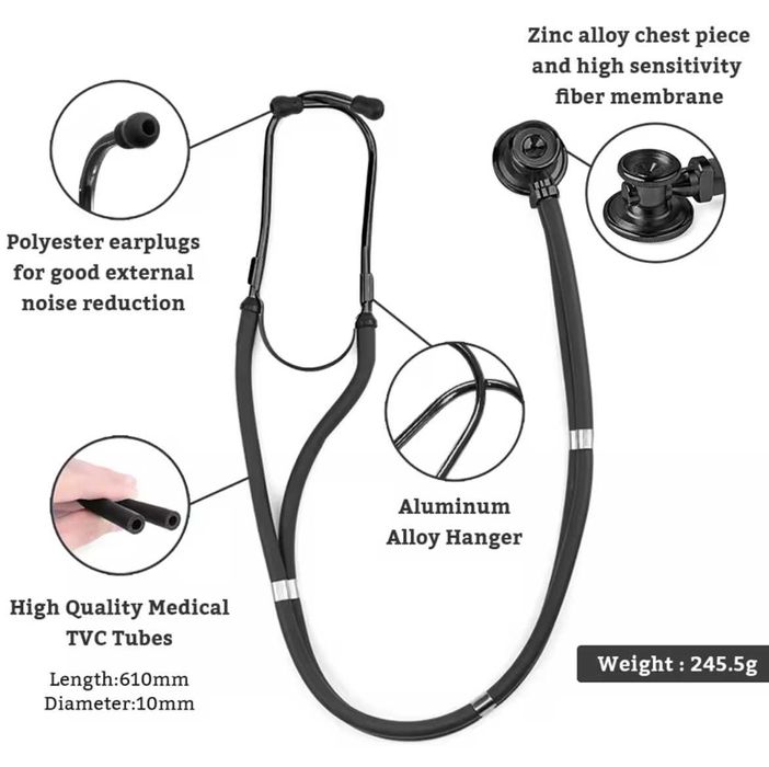 PRODUS NOU | Stetoscop Profesional Rappaport Full Black