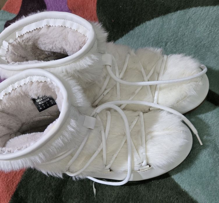 Moon Boot оригинални дамски апрески естествена кожа и еко косъм 38 ном
