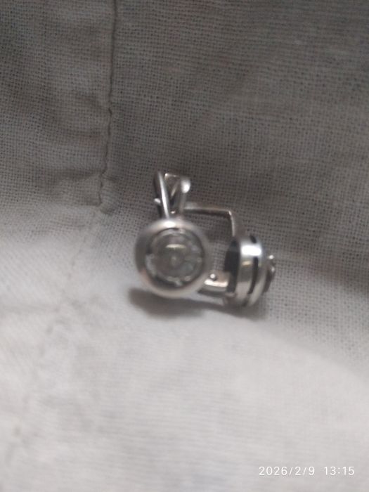 Серьги серебро с фианитом