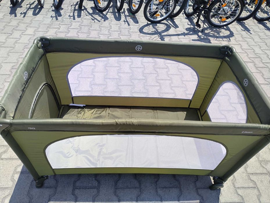 MONI Сгъваема детска кошара UNO зелен