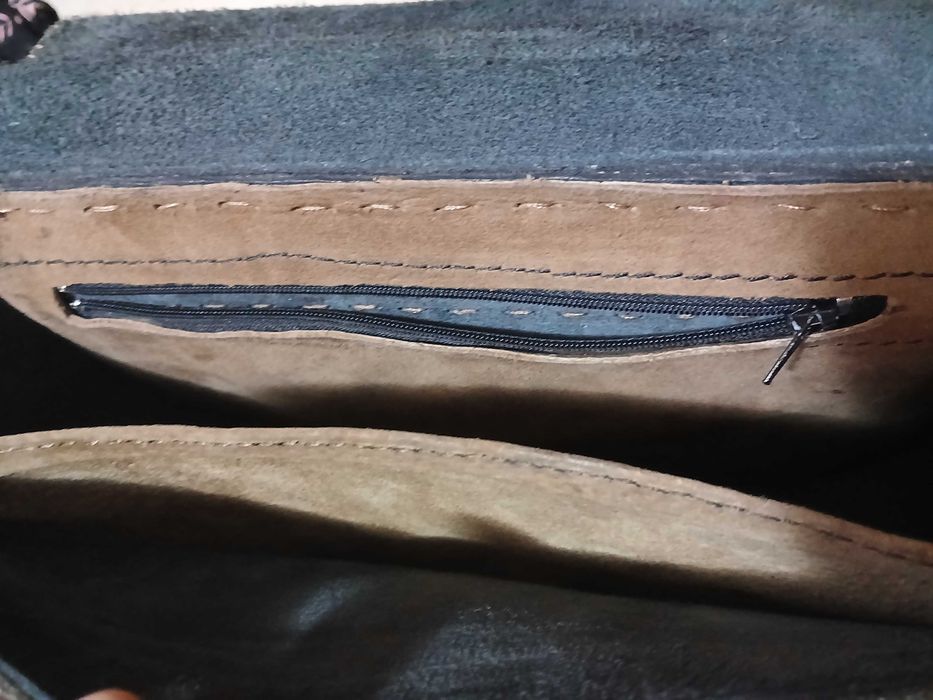 Geanta piele umar maro cu frunza